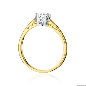 Pierścionek W0542 Diament Laboratoryjny 0,50ct żółte złoto