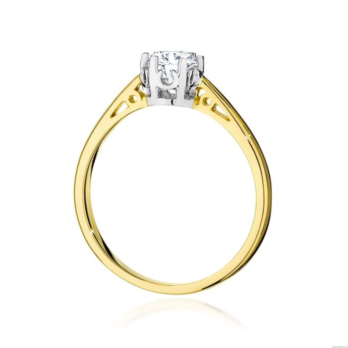 Pierścionek W0542 Diament Laboratoryjny 0,50ct żółte złoto