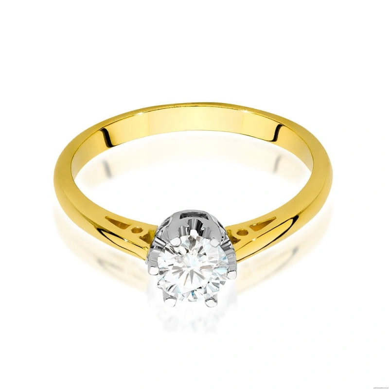 Pierścionek W0542 Diament Laboratoryjny 0,50ct żółte złoto