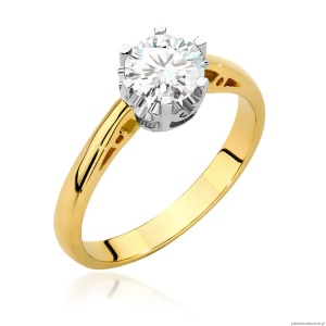 Pierścionek W542 Diament Laboratoryjny 0,70ct żółte złoto