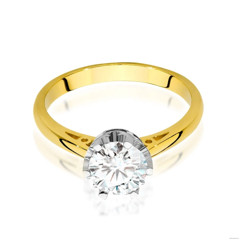 Pierścionek W542 Diament Laboratoryjny 1,00ct żółte złoto