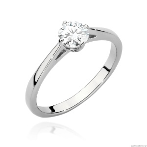 Pierścionek W543 Diament Laboratoryjny 0,50ct białe złoto