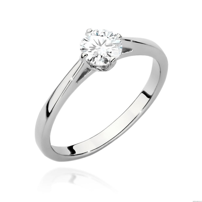 Pierścionek W543 Diament Laboratoryjny 0,50ct białe złoto