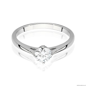 Pierścionek W543 Diament Laboratoryjny 0,50ct białe złoto