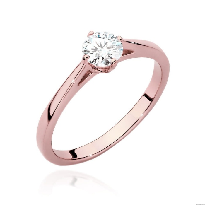 Pierścionek W543 Diament Laboratoryjny 0,40ct różowe złoto