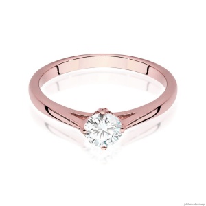 Pierścionek W543 Diament Laboratoryjny 0,40ct różowe złoto