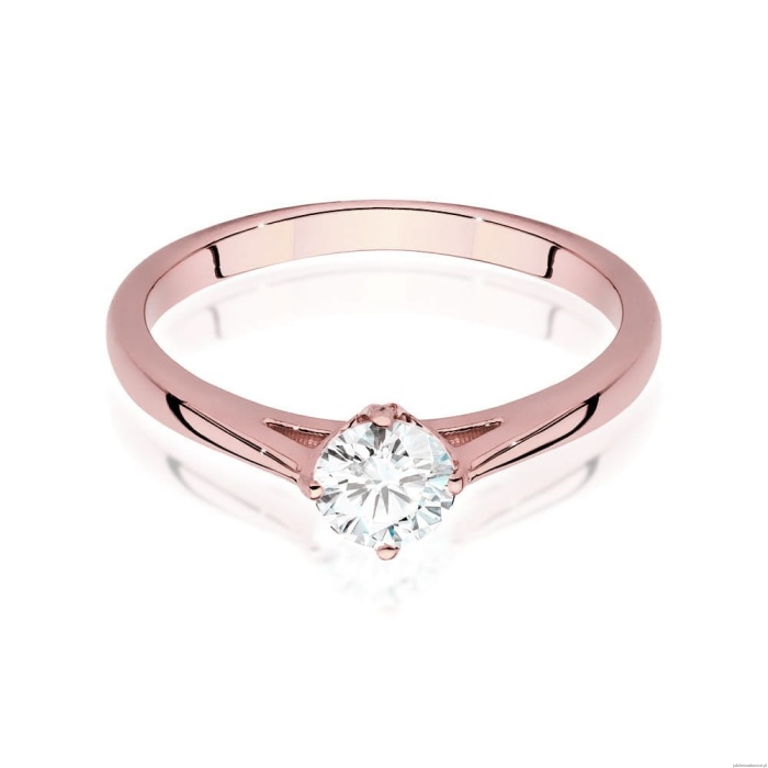Pierścionek W543 Diament Laboratoryjny 0,40ct różowe złoto