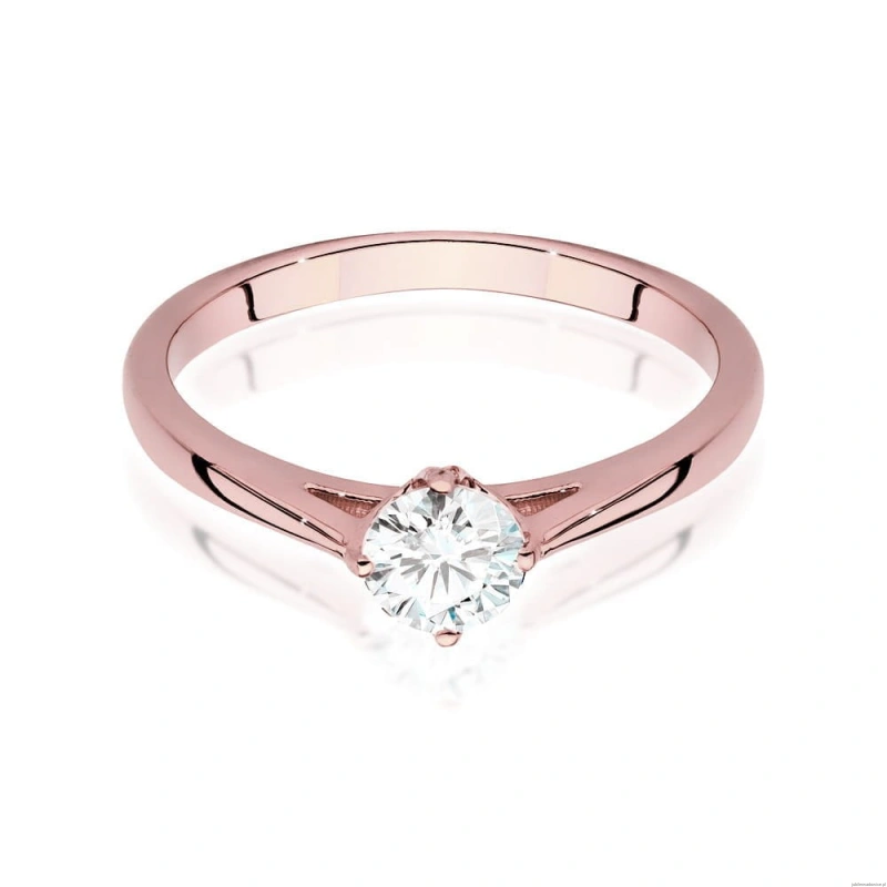 Pierścionek W543 Diament Laboratoryjny 0,40ct różowe złoto