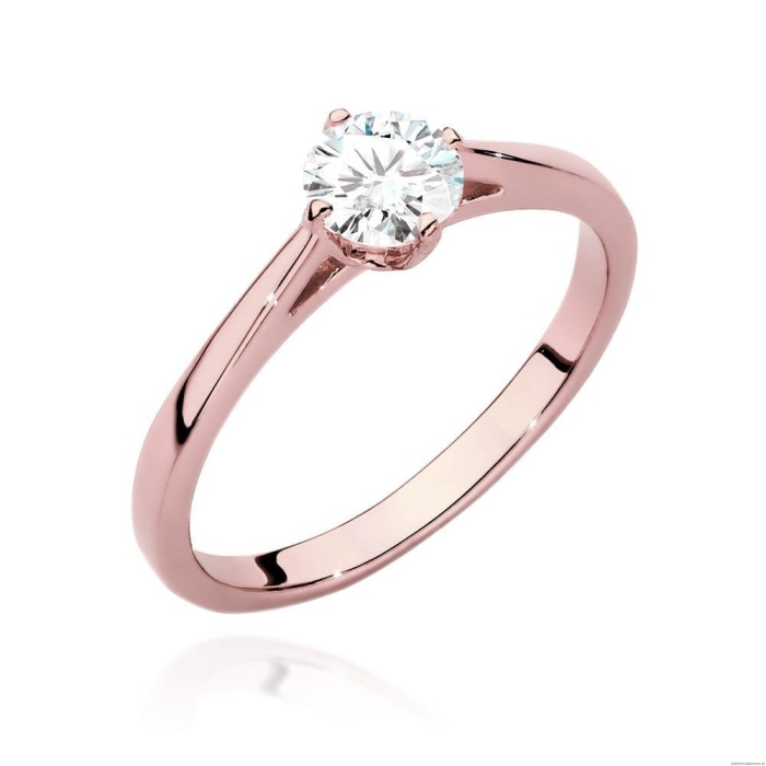 Pierścionek W543 Diament Laboratoryjny 0,50ct różowe złoto