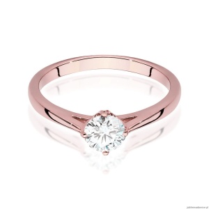 Pierścionek W543 Diament Laboratoryjny 0,50ct różowe złoto