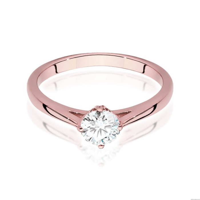 Pierścionek W543 Diament Laboratoryjny 0,50ct różowe złoto