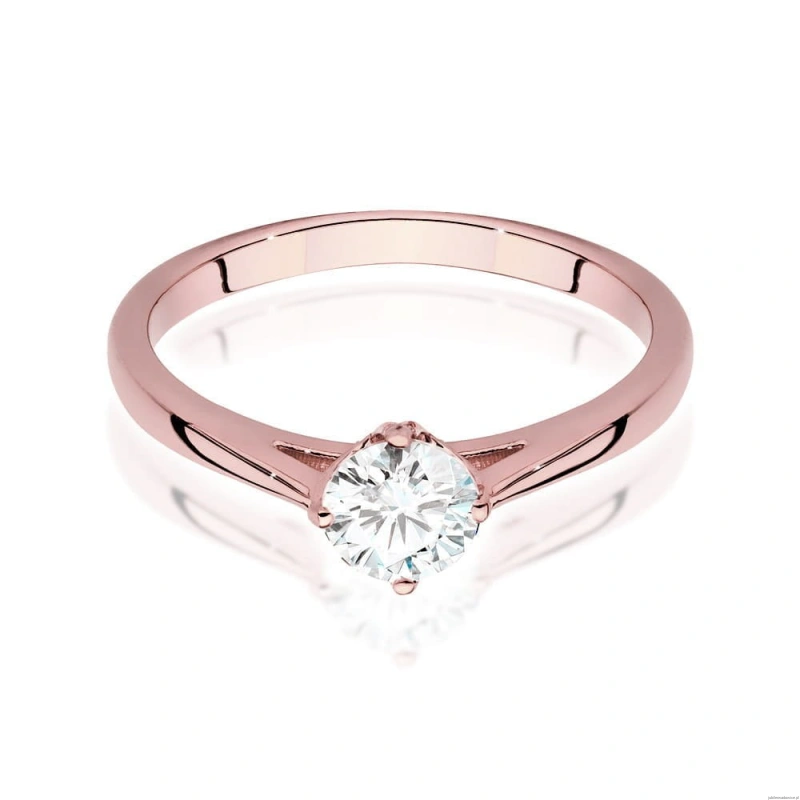 Pierścionek W543 Diament Laboratoryjny 0,50ct różowe złoto