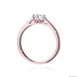 Pierścionek W543 Diament Laboratoryjny 0,50ct różowe złoto