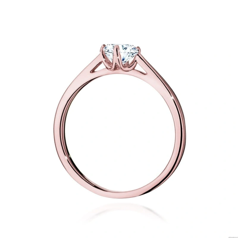 Pierścionek W543 Diament Laboratoryjny 0,50ct różowe złoto