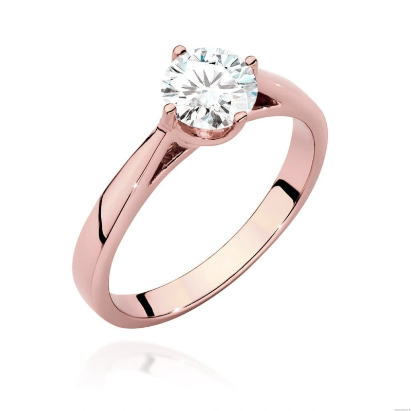 Pierścionek W543 Diament Laboratoryjny 0,70ct różowe złoto