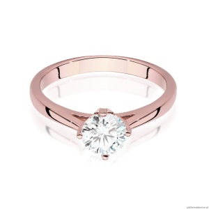 Pierścionek W543 Diament Laboratoryjny 0,70ct różowe złoto