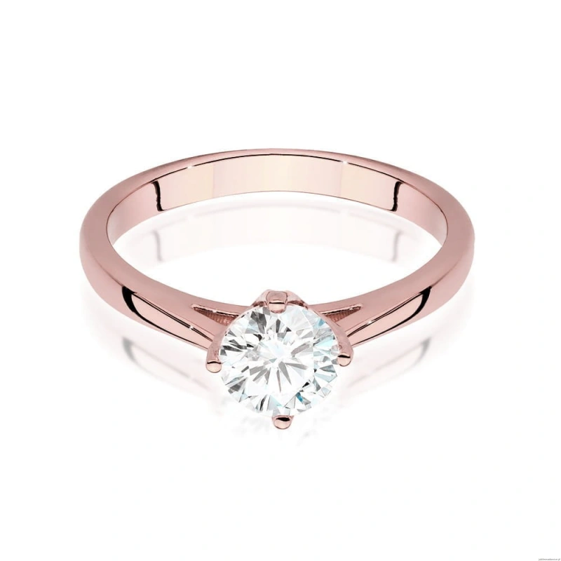 Pierścionek W543 Diament Laboratoryjny 0,70ct różowe złoto