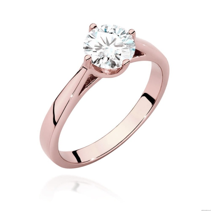 Pierścionek W543 Diament Laboratoryjny 1,00ct różowe złoto