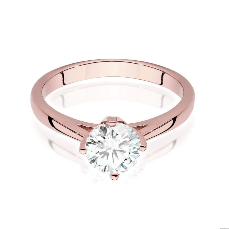 Pierścionek W543 Diament Laboratoryjny 1,00ct różowe złoto