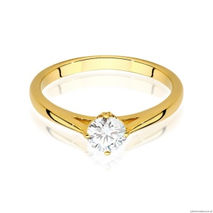 Pierścionek W543 Diament Laboratoryjny 0,40ct żółte złoto