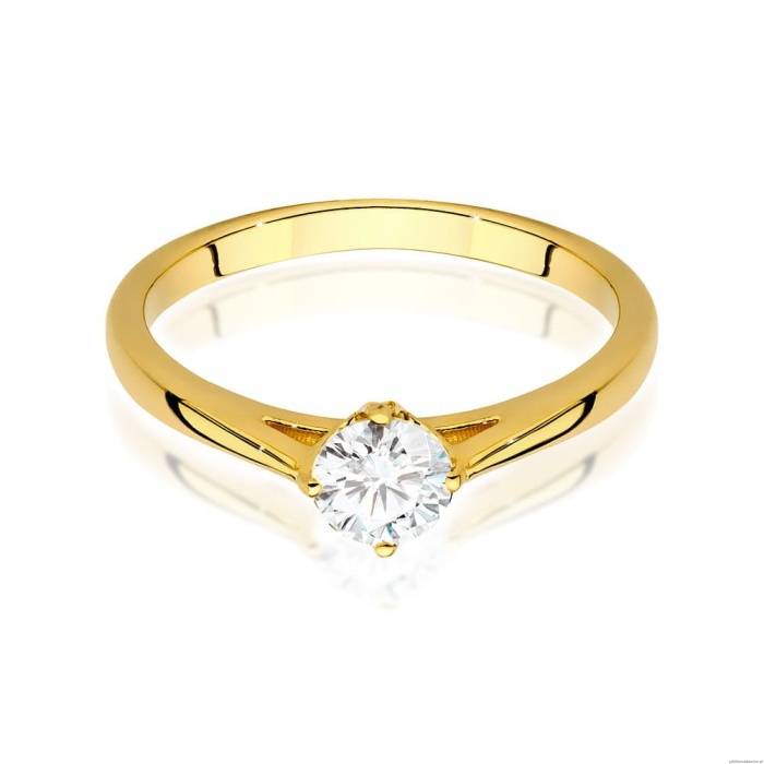 Pierścionek W543 Diament Laboratoryjny 0,40ct żółte złoto