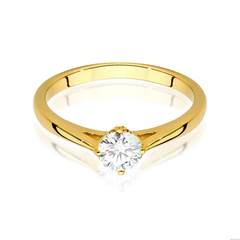 Pierścionek W543 Diament Laboratoryjny 0,40ct żółte złoto