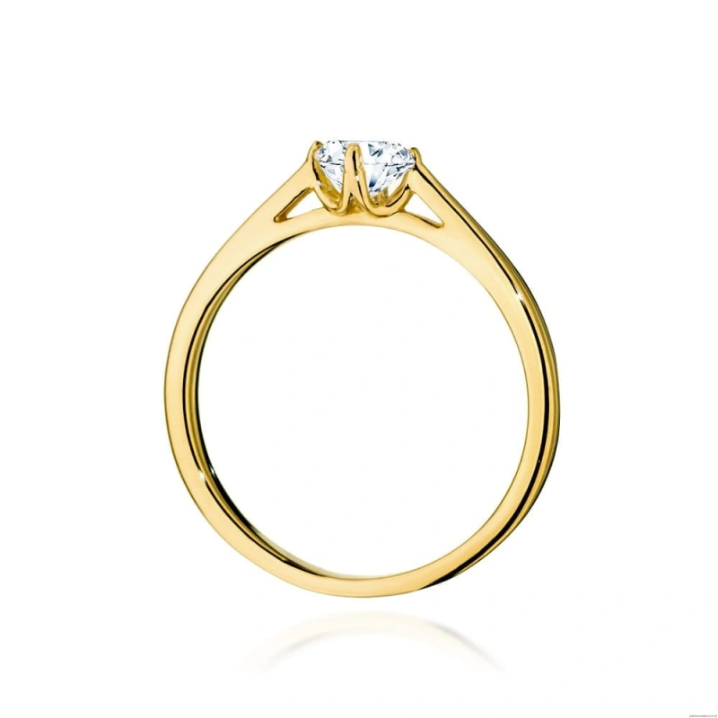 Pierścionek W543 Diament Laboratoryjny 0,40ct żółte złoto