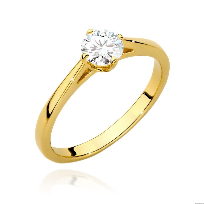 Pierścionek W543 Diament Laboratoryjny 0,50ct żółte złoto