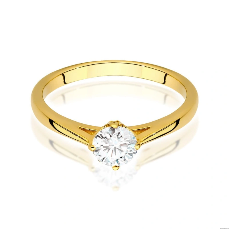 Pierścionek W543 Diament Laboratoryjny 0,50ct żółte złoto