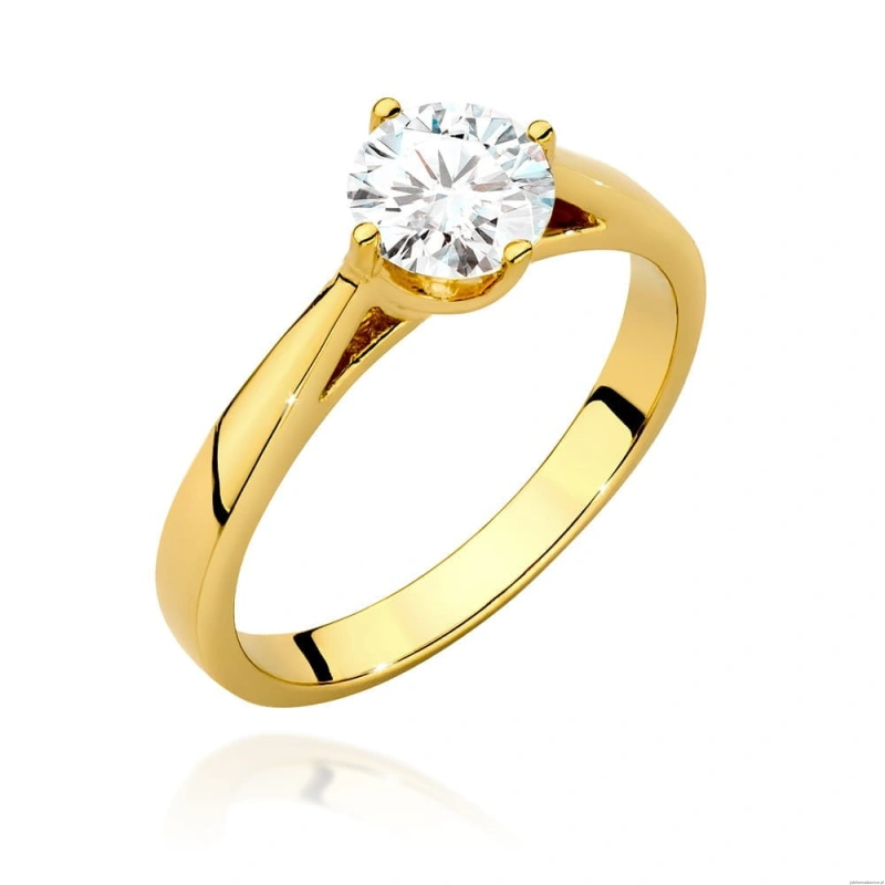 Pierścionek W543 Diament Laboratoryjny 0,70ct żółte złoto