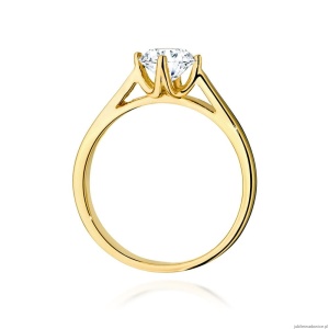 Pierścionek W543 Diament Laboratoryjny 0,70ct żółte złoto