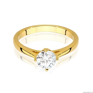 Pierścionek W543 Diament Laboratoryjny 0,70ct żółte złoto