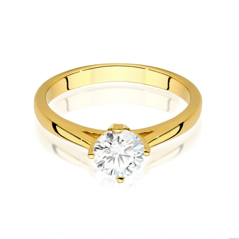 Pierścionek W543 Diament Laboratoryjny 0,70ct żółte złoto