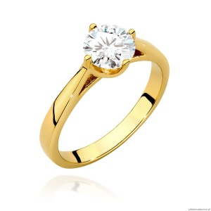 Pierścionek W543 Diament Laboratoryjny 1,00ct żółte złoto