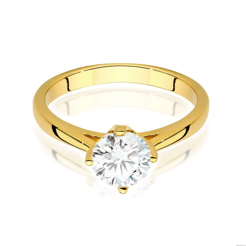 Pierścionek W543 Diament Laboratoryjny 1,00ct żółte złoto