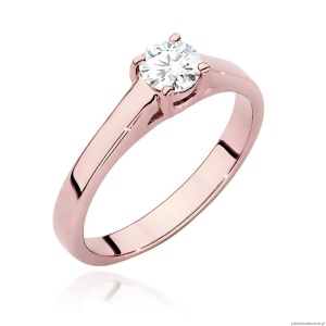 Pierścionek W544 Diament Laboratoryjny 0,40ct różowe złoto