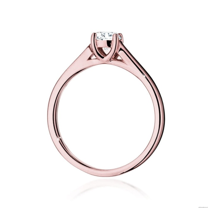 Pierścionek W544 Diament Laboratoryjny 0,40ct różowe złoto