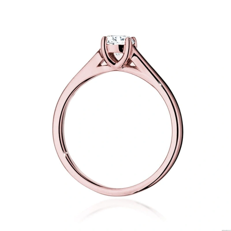 Pierścionek W544 Diament Laboratoryjny 0,40ct różowe złoto