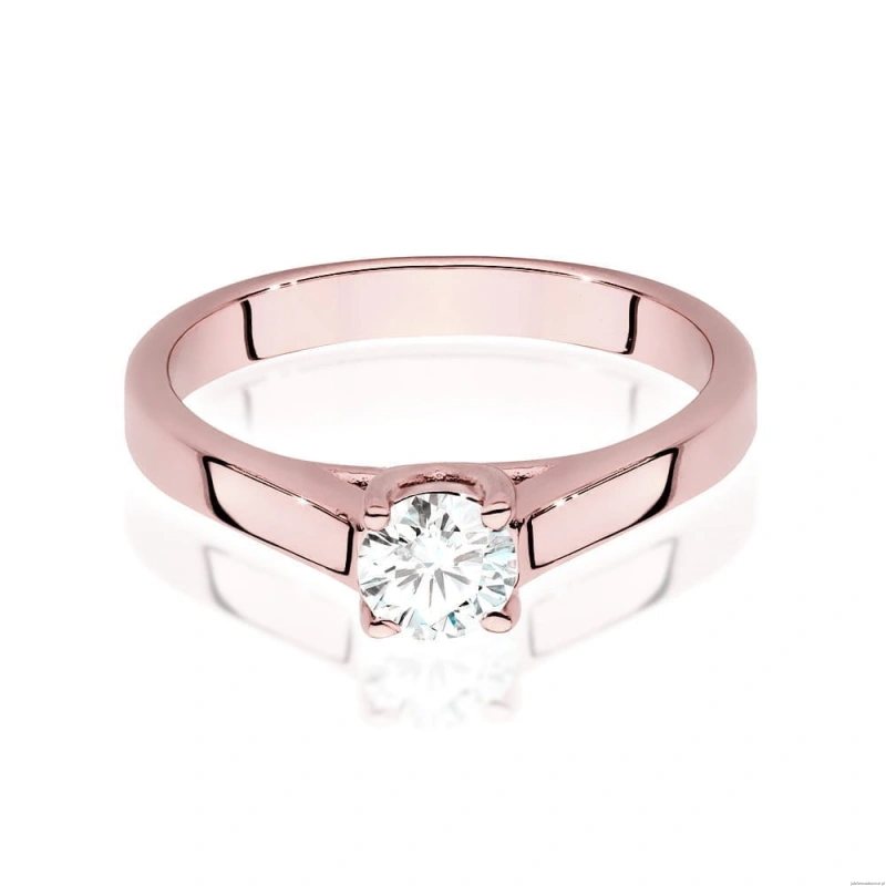 Pierścionek W544 Diament Laboratoryjny 0,40ct różowe złoto