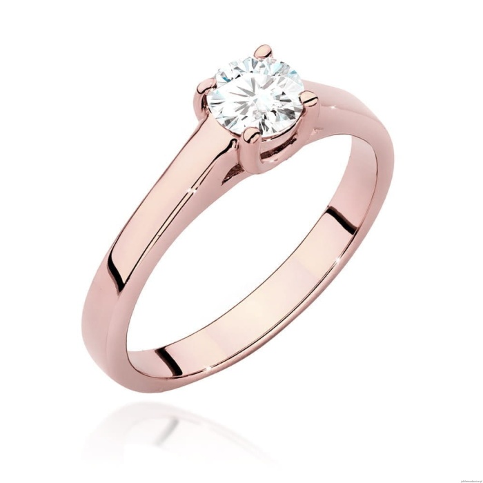 Pierścionek W544 Diament Laboratoryjny 0,50ct różowe złoto