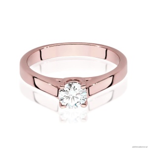 Pierścionek W544 Diament Laboratoryjny 0,50ct różowe złoto