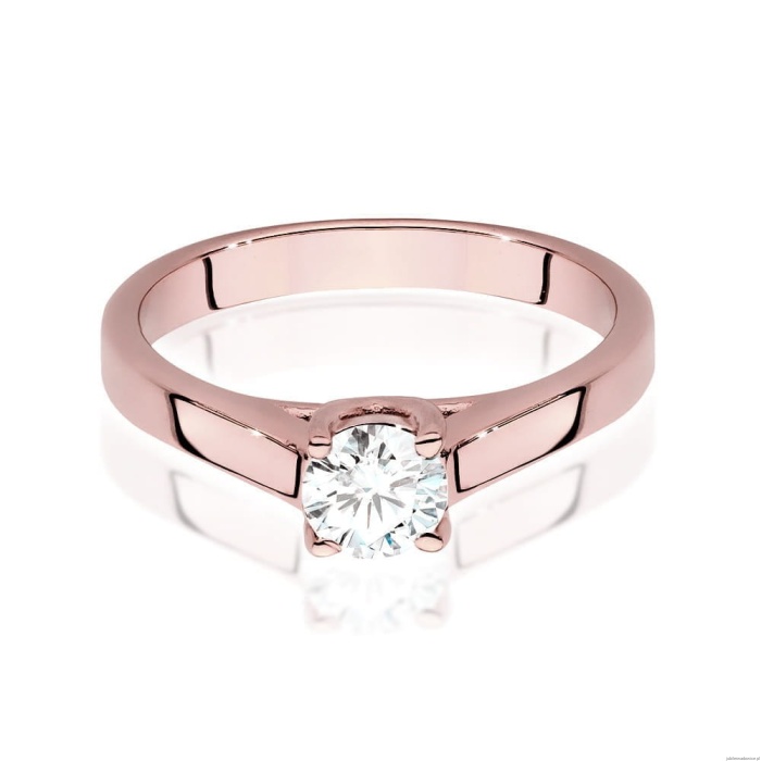 Pierścionek W544 Diament Laboratoryjny 0,50ct różowe złoto