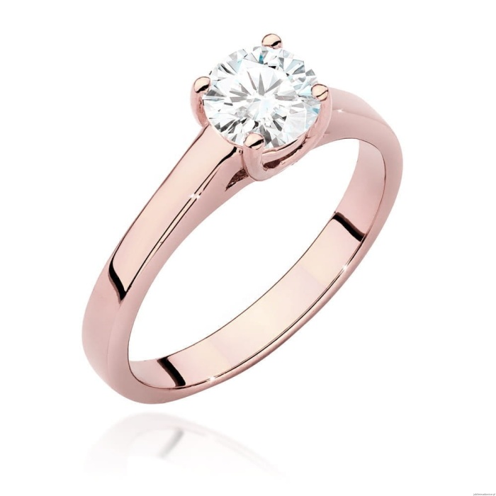 Pierścionek W544 Diament Laboratoryjny 0,70ct różowe złoto
