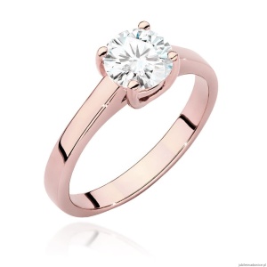 Pierścionek W544 Diament Laboratoryjny 1,00ct różowe złoto