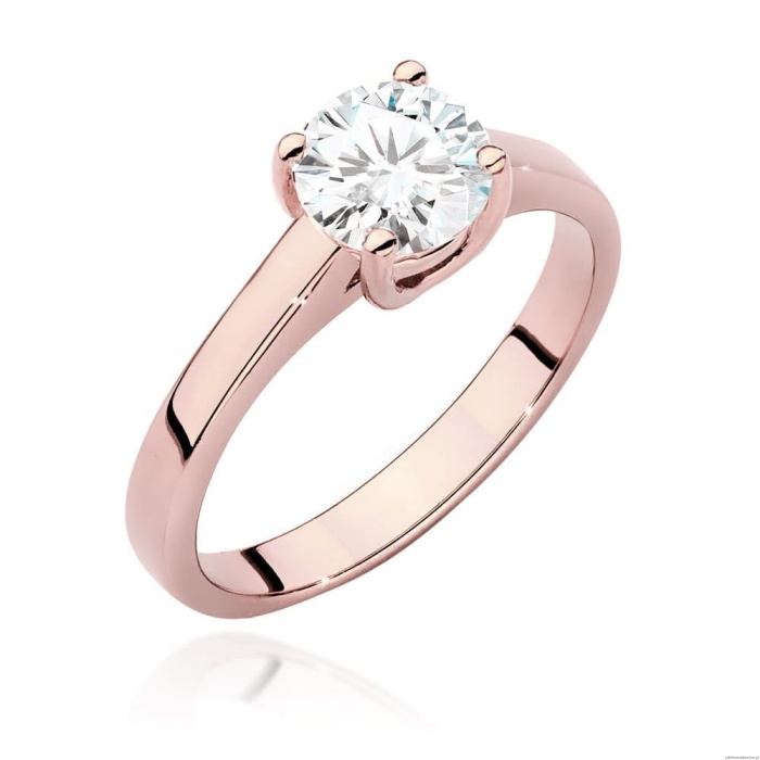 Pierścionek W544 Diament Laboratoryjny 1,00ct różowe złoto