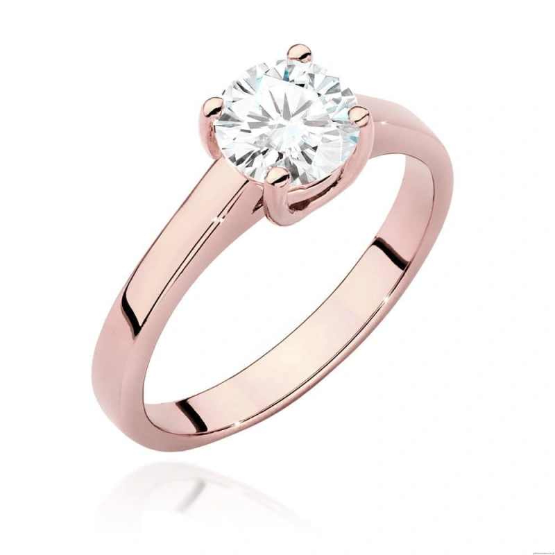 Pierścionek W544 Diament Laboratoryjny 1,00ct różowe złoto