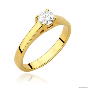 Pierścionek W544 Diament Laboratoryjny 0,40ct żółte złoto
