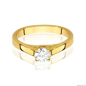 Pierścionek W544 Diament Laboratoryjny 0,40ct żółte złoto