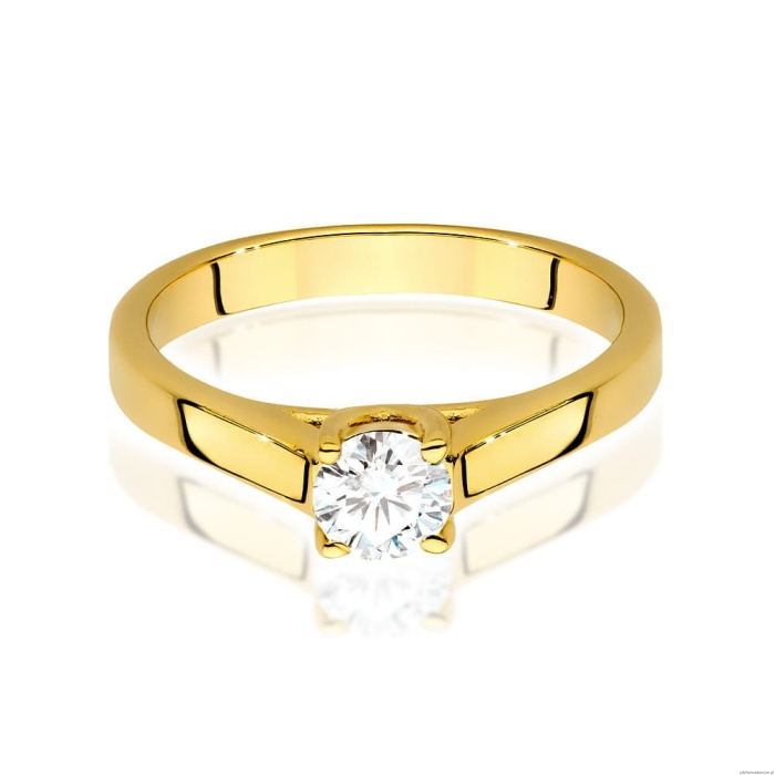 Pierścionek W544 Diament Laboratoryjny 0,40ct żółte złoto