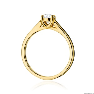 Pierścionek W544 Diament Laboratoryjny 0,40ct żółte złoto
